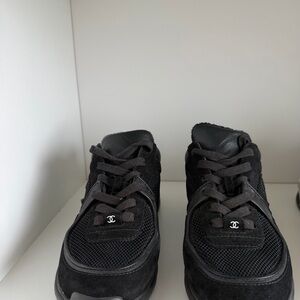 CHANEL Black Mesh Sneakers